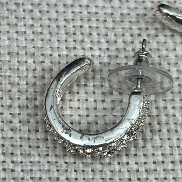 Vintage QVC Necklace & Earring Set – Silver-Tone with Crystal / CZ Accents - Picture 11 of 17